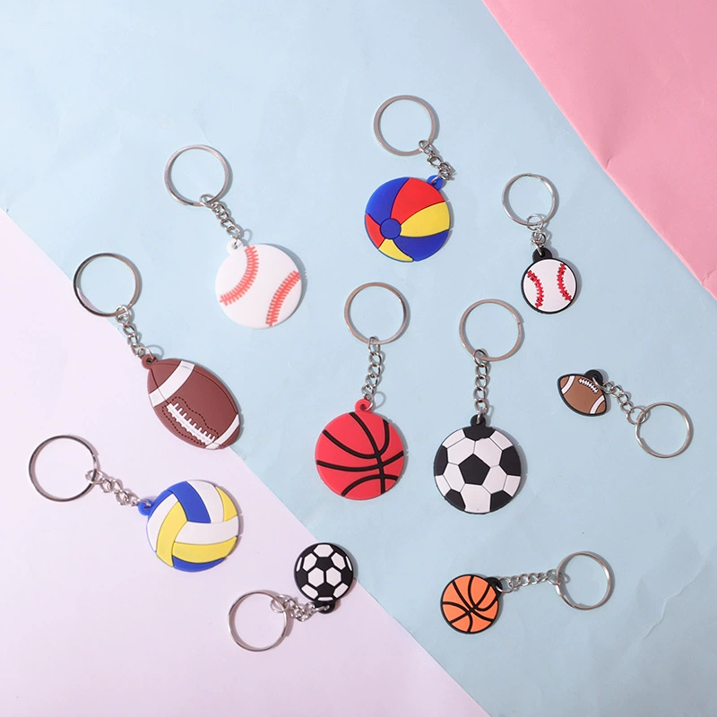 Креативный брелок из мягкой резины из ПВХ, спортивная серия, футбол, баскетбол, любители спорта, брелок для Кубка мира, готовый запас