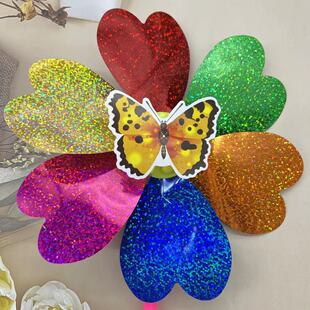 Plastic laser sequins windmill outdoor activities stall supply children's toys 6 color bright piece one yuan wholesale