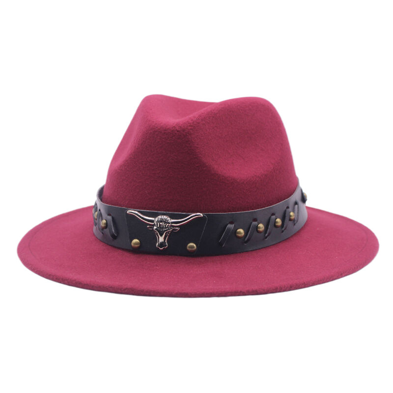 Cappello da cowboy spagnolo unisex Cappello a cilindro jazz erboso con tesa piatta e tesa larga per uomo e donna_voghion.com