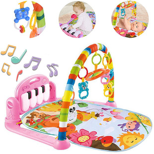 Cross-border Baby Fitness Rack Music Piano Toy 0-36 Months Newborn Baby Piano Game Crawling Mat