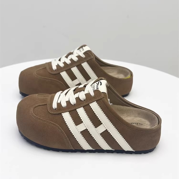 Zapatos de mujer Bocken Perezoso con un pedazo 2026 zapatillas de cabeza de bolsa de caqui de camisa universal zapatillas de mujer