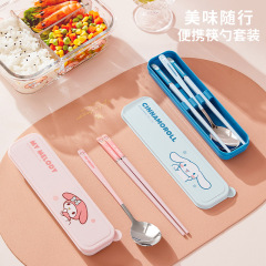サンリオ箸スプーンセット携帯食器三点セット一人箸サラリーマン専用食器収納ケース