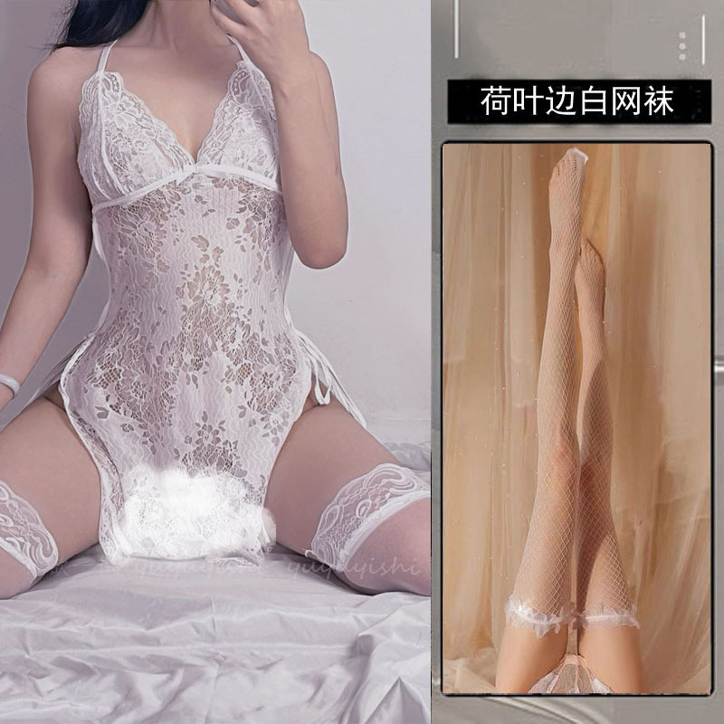 + 화이트 레이스 스타킹