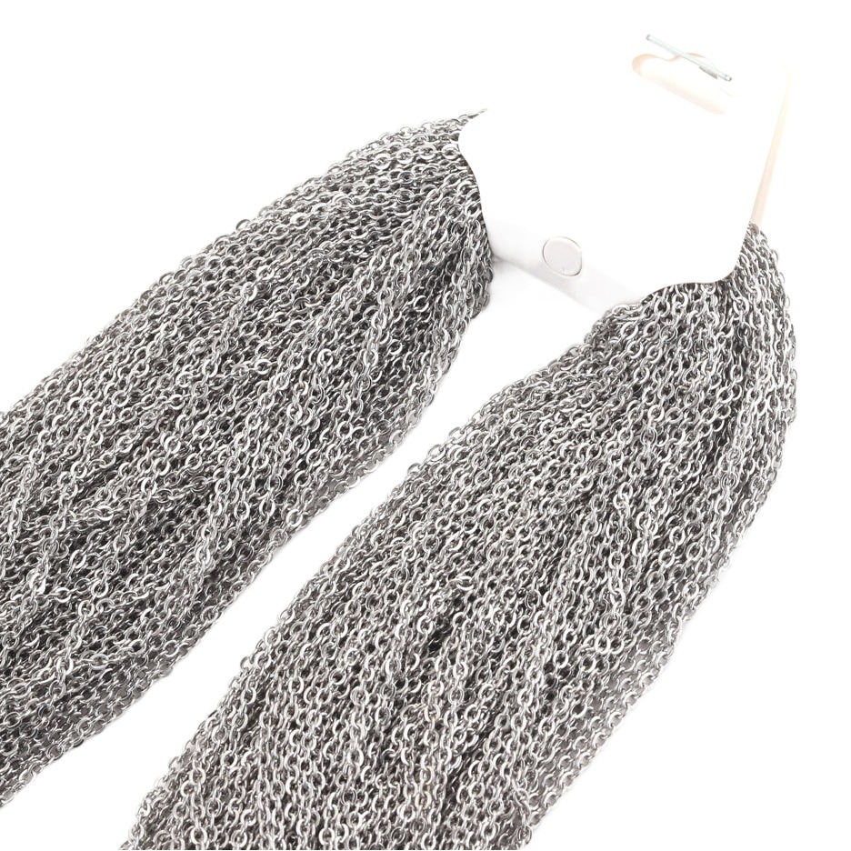 100 piezas/corbata collar de acero inoxidable en forma de O cadena plana Cruz Cadena de acero de titanio collar DIY productos semiacabados hechos a mano