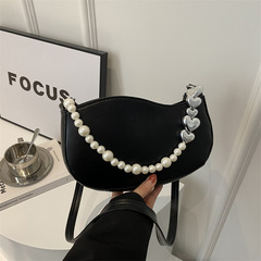 今年流行PU2024新款潮流珍珠通勤單肩時尚簡約歐美斜挎手提包包女