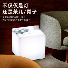 工場卸売りpeロール成形方腰掛け屋外リモコン七彩充電発光家具発光led立方体ランプ