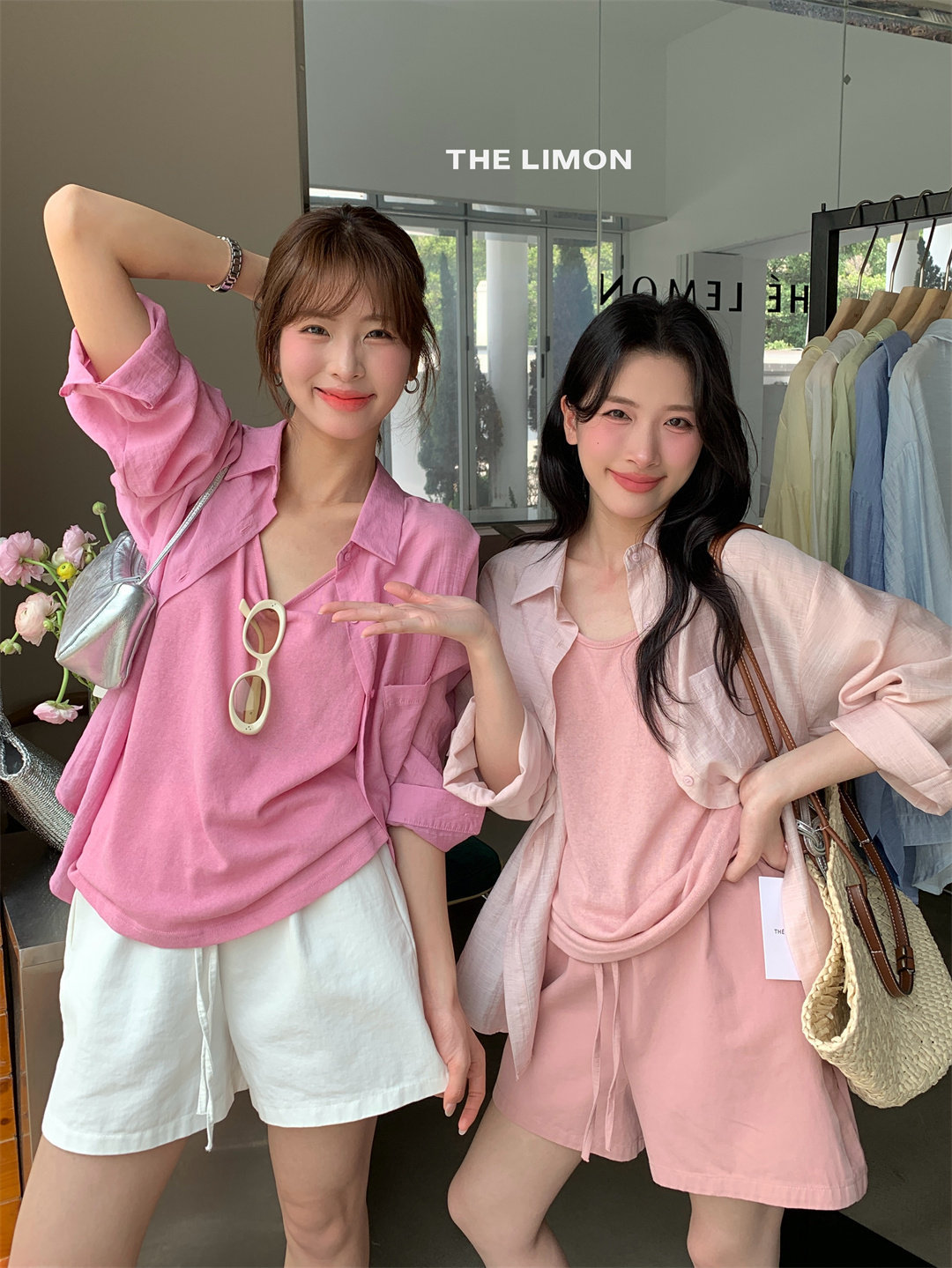 Áo sơ mi chống nắng nữ tay dài cổ bẻ dáng rộng chất liệu mỏng nhẹ — Vàng nhạt, xanh nhạt, Xanh Hàn, Xanh lá cây nhạtcolor chi tiết 13