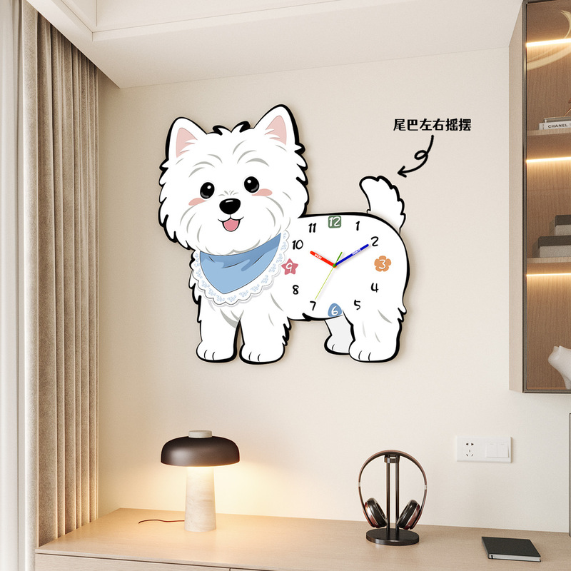 Dog Tail Swinging Clock, Living Room Home Wall Clock, New Creative Clock, Wall-Mounted, No Drilling Required, Cute Dog Design Dog Tail Swinging Clock, Living Room Home Wall Clock, New Creative Clock, Wall-Mounted, No Drilling Required, Cute Dog Design