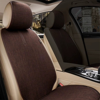 car rear seat cushion, three-piece | Seat cushion, seat cover - leather-style-coffee-color-separate-backrest-headrest