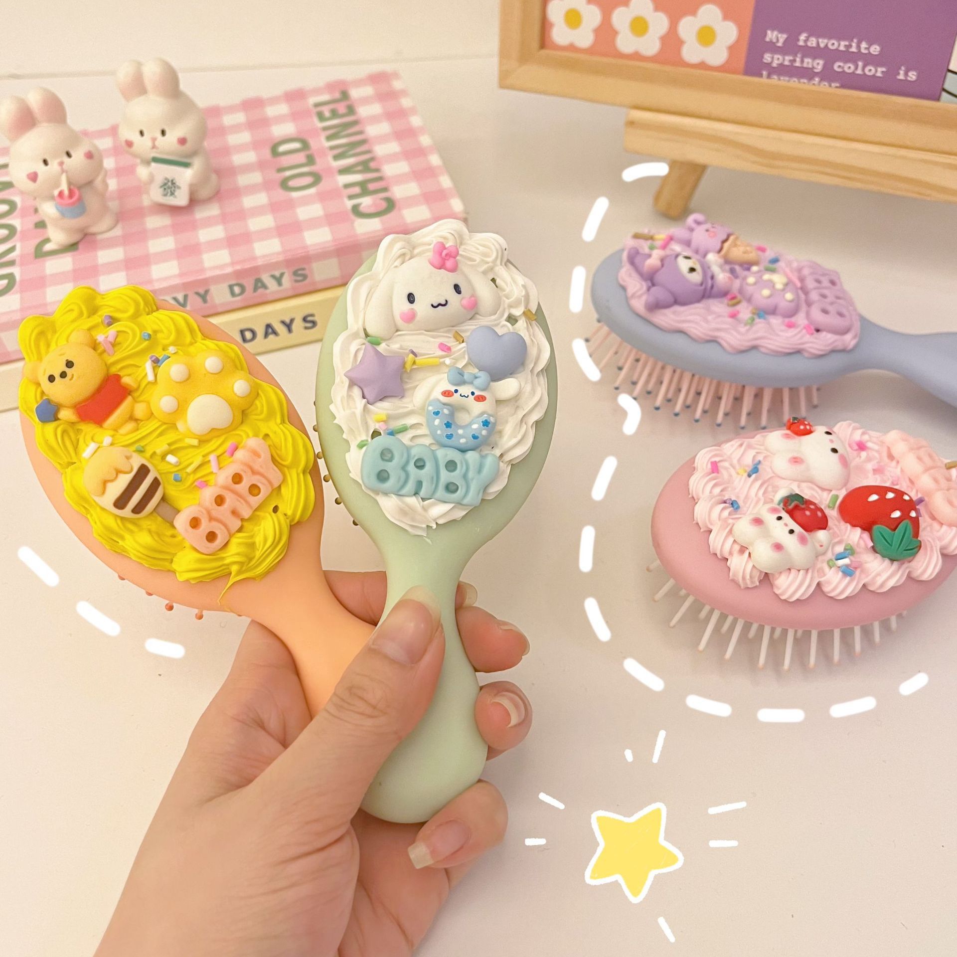 儿童手工自制奶油胶diy发饰材料发夹马卡龙色发卡树脂配件套装详情19