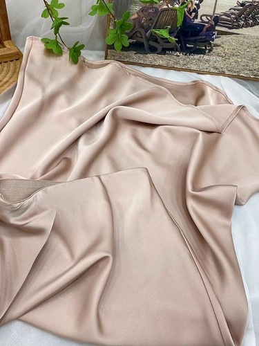 French Acetate Satin Draped Viscose 2025 Spring Medium-Length Skirt Fish-Tail Dress