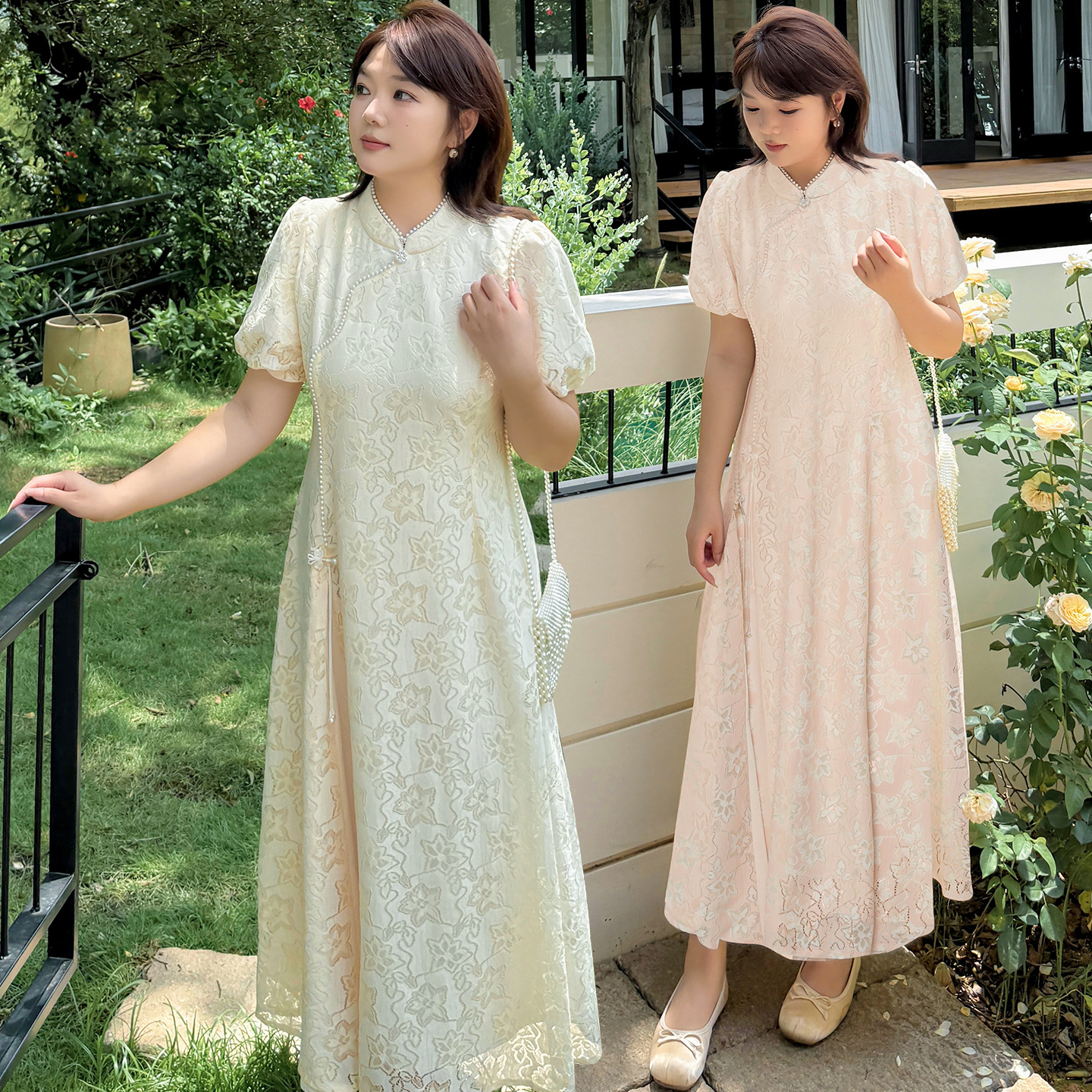 A0100轩辰微胖大码新中式改良版碎花旗袍裙 夏款洋气珍珠扣连衣裙 A0100轩辰微胖大码新中式改良版碎花旗袍裙 夏款洋气珍珠扣连衣裙