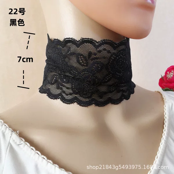 Women's Thin Pullover Neck Collar Elastic Lace Collar Scar Cover Collarbone Necklace Neck Protector Fake Collar Collar for Women