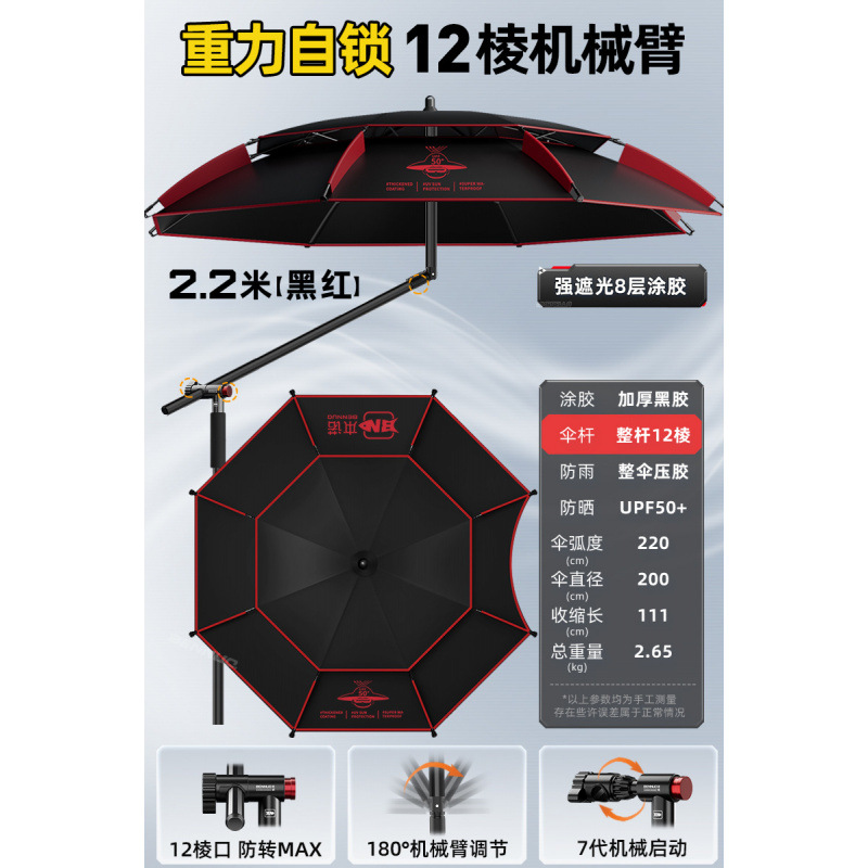 Paraguas de pesca 2025 nuevo paraguas de pesca al aire libre paraguas de muletas de lluvia contra el sol