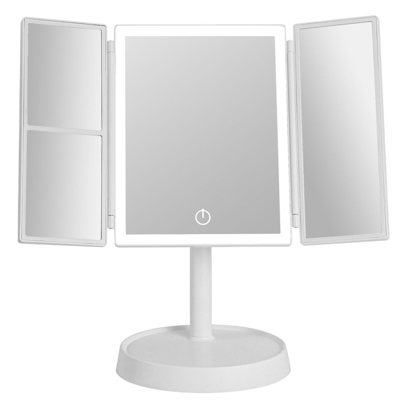 LED Shell HD espejo de maquillaje de escritorio con luz inteligente luz del día plegable espejo dormitorio escritorio portátil espejo vestidor