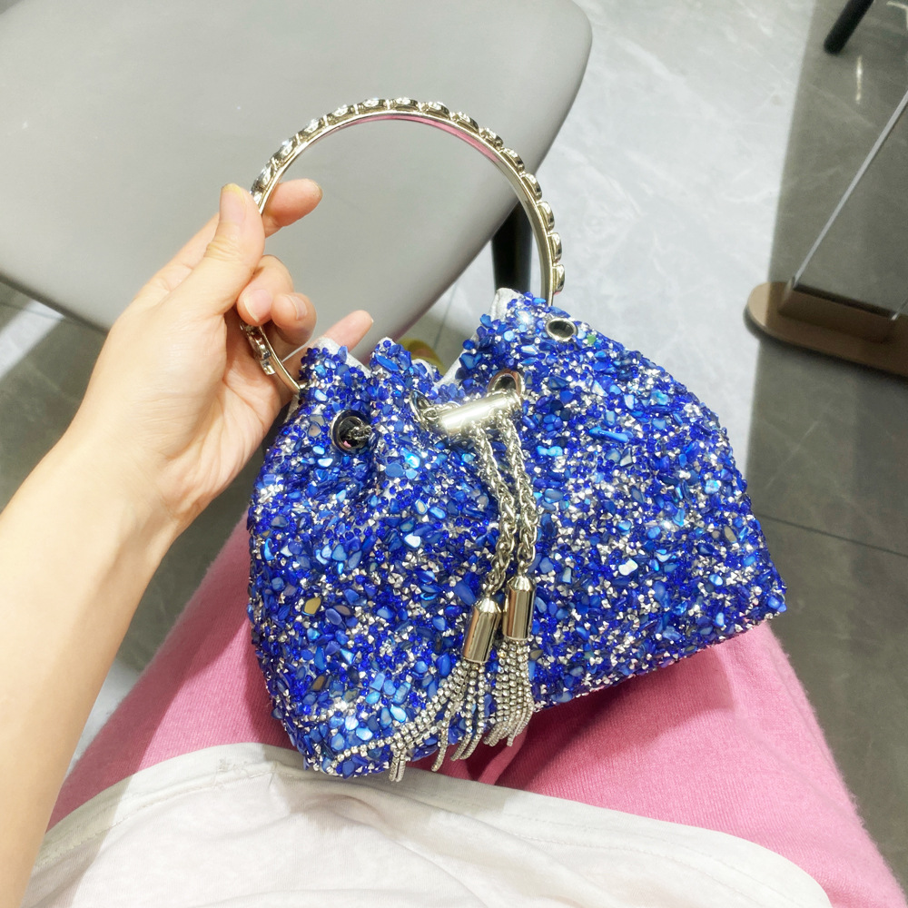 487g Weight String Closure Type Top Handle Strap Type Bucket Bag Bags Type Holiday, Shopping Occasion Polyester Material Solid Color Pattern All Seasons Season Women's Gender Streetwear Style Bucket Shape Medium Size Women's Medium Polyester Solid Color Streetwear Bucket String Bucket Bag 28