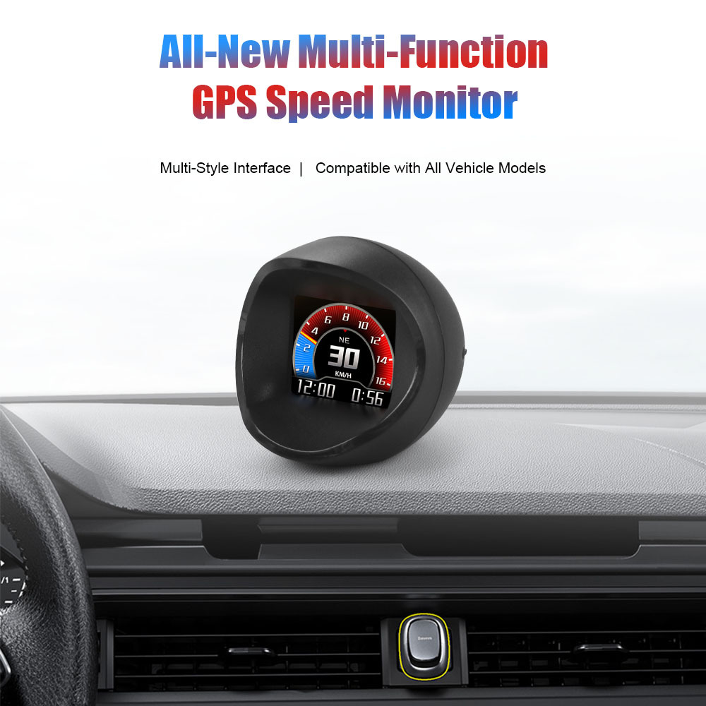 Multifunctional GPS Speedometer for Cars, Dynamic Emoji Head-Up Display, Overspeed Alarm, Multiple Voice Settings