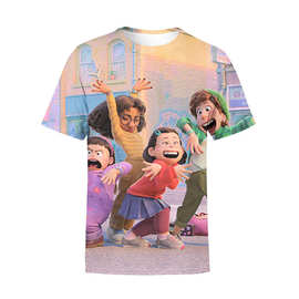 夏季儿童短袖卡通动漫 青春变形记Turning Red 数码印花休闲T恤