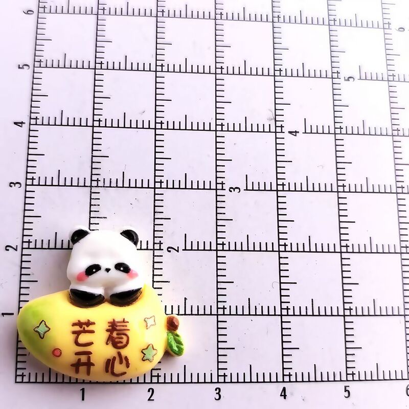 可爱字牌熊猫树脂配件diy手机壳发夹水杯中控车载贴片材料批发|undefined