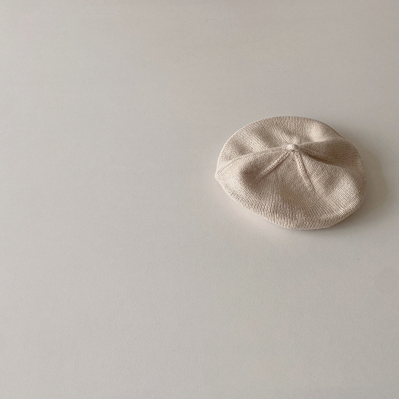 Bebé otoño crema boina color sólido sombrero de punto bebé estilo occidental pintor sombrero niños y niñas todo partido sombrero