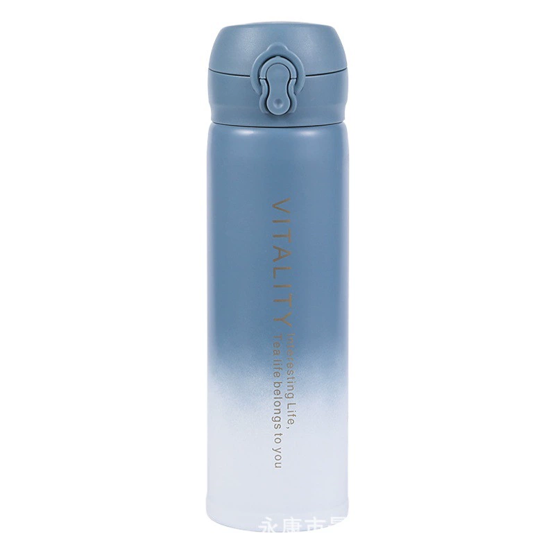 Термос из нержавеющей стали 304 с градиентным дизайном, вакуумная изоляция, портативная, с замком, для студентов (мужчин и женщин).