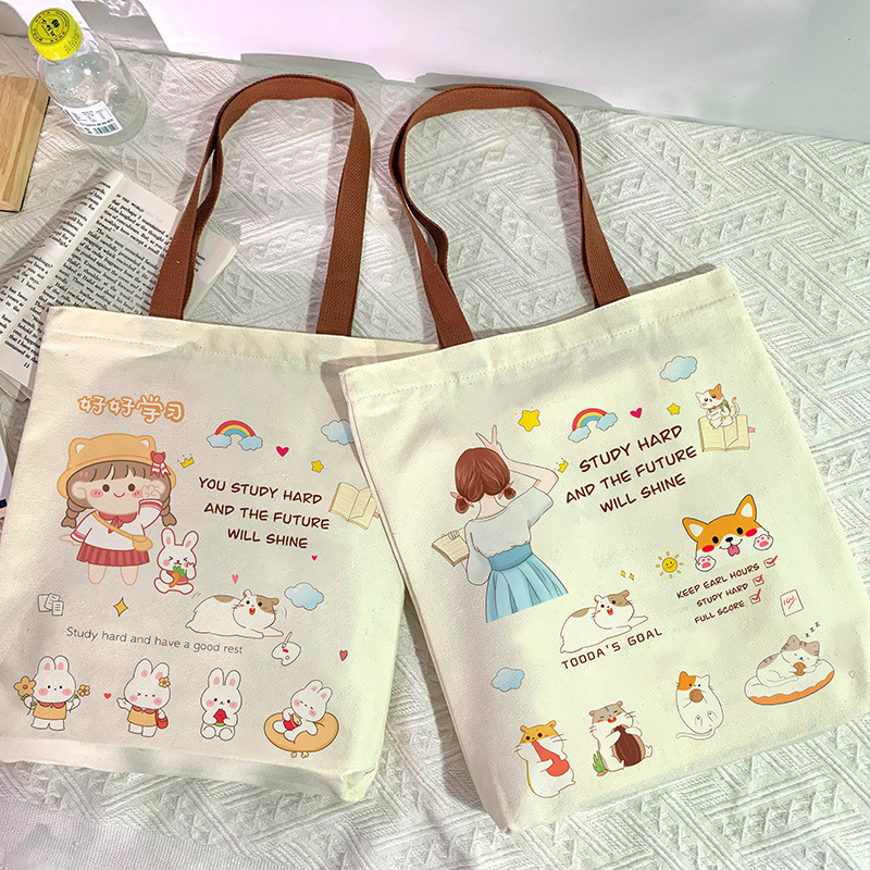 Canvas bag for female students, large-capacity tote bag, tutoring canvas bag, 2026 new model canvas bag for men Canvas bag for female students, large-capacity tote bag, tutoring canvas bag, 2026 new model canvas bag for men