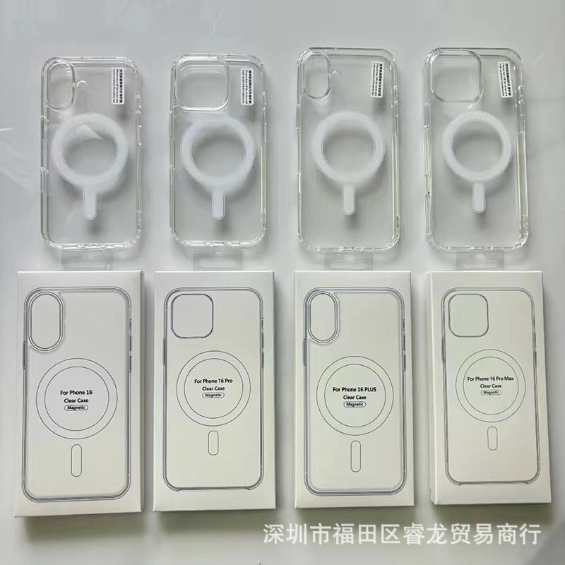 For iPhone 16 15 Pro Apple 15 14 Pro MAX magsafe Transparent Magnetic Phone Case 7