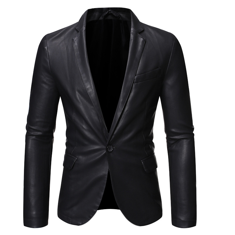 Otoño y invierno nuevo traje de cuero de tamaño grande chaqueta de cuero pu lavado con agua chaqueta de cuero delgada negocio casual chaqueta de hombre chaqueta superior hombre