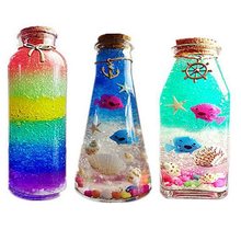 手工许愿星空瓶夜光彩虹海洋瓶diy材料水宝宝泡大珠玻璃瓶漂流瓶