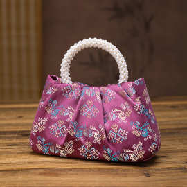 2025新款国风手提包呈祥织锦布传统特色民族风斜挎包新中式单肩包