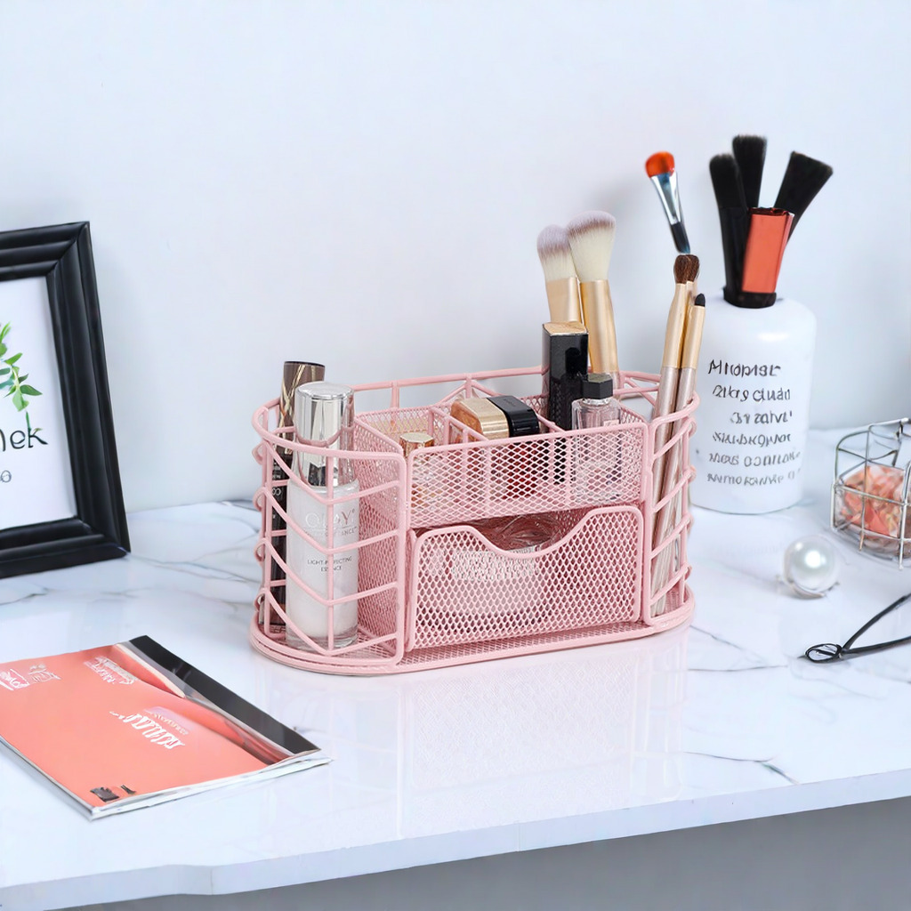 (2개) 인 스타일 빈티지 철 다층 사무용품 스토리지 박스 파일 스토리지 랙 데스크탑 문구 마무리 스토리지 바구니