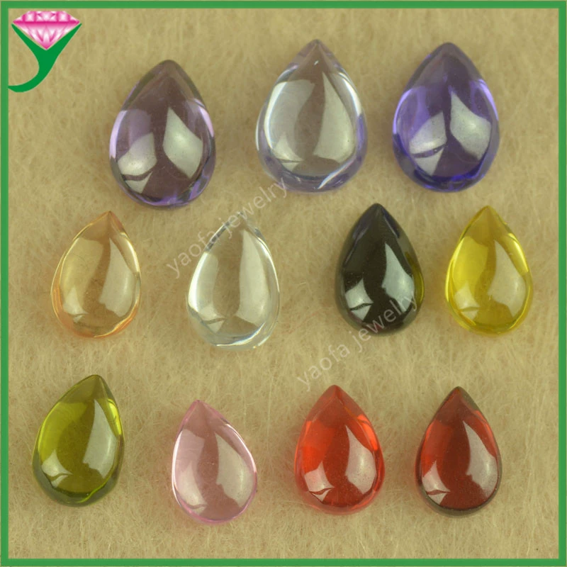 Mixed -color purple -blue pear -shaped plain flat gem drip Flat egg noodle noodle cubic oxidation nude stone