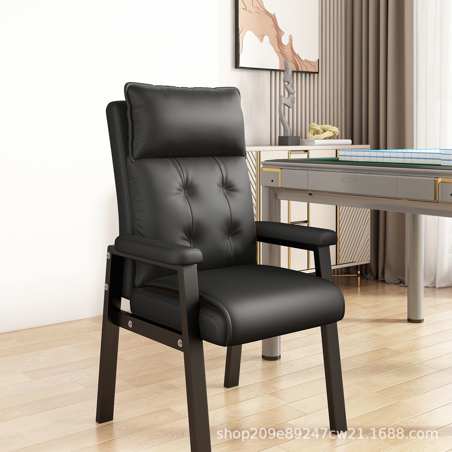 Backrest for Long Sitting Comfort in Chess and Card Room, Conference Room, Mahjong Hall, Tea House, and Home Use Mahjong Machine Chair and Stool