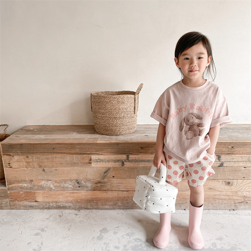 2024 Korean children's clothing summer new style girls' Korean summer pants washed cotton shorts children's pants 122225