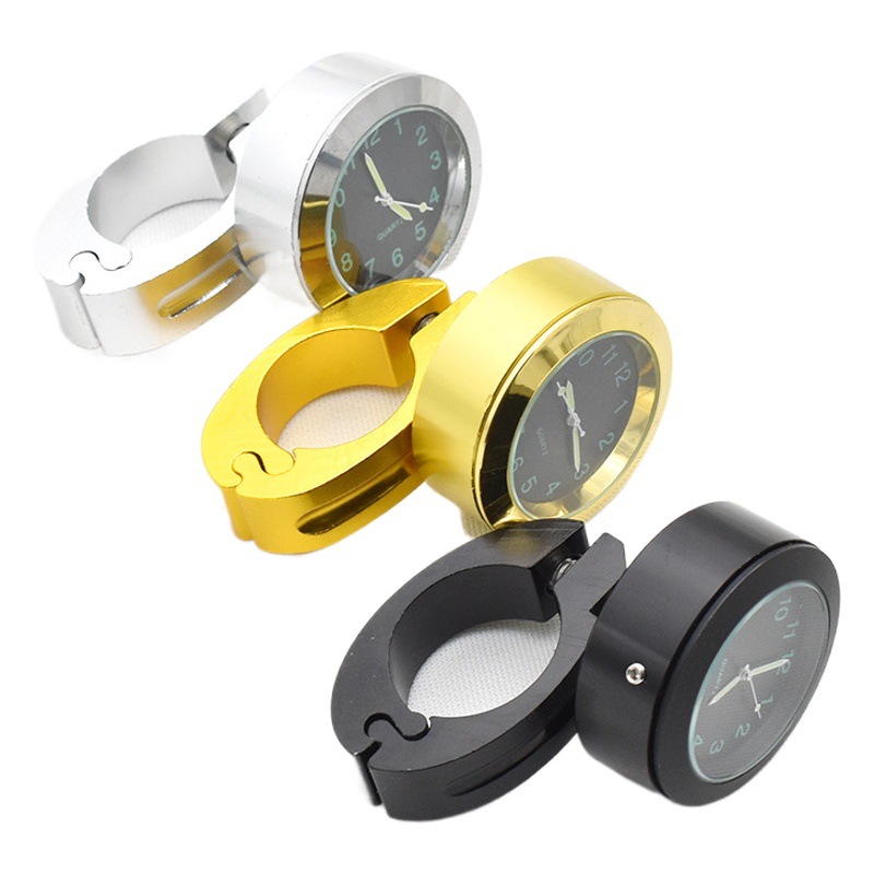 Retro reloj del coche de la motocicleta aleación Aluminio cuarzo horario manillar eléctrico pequeña tortuga Tailong cabeza Coche