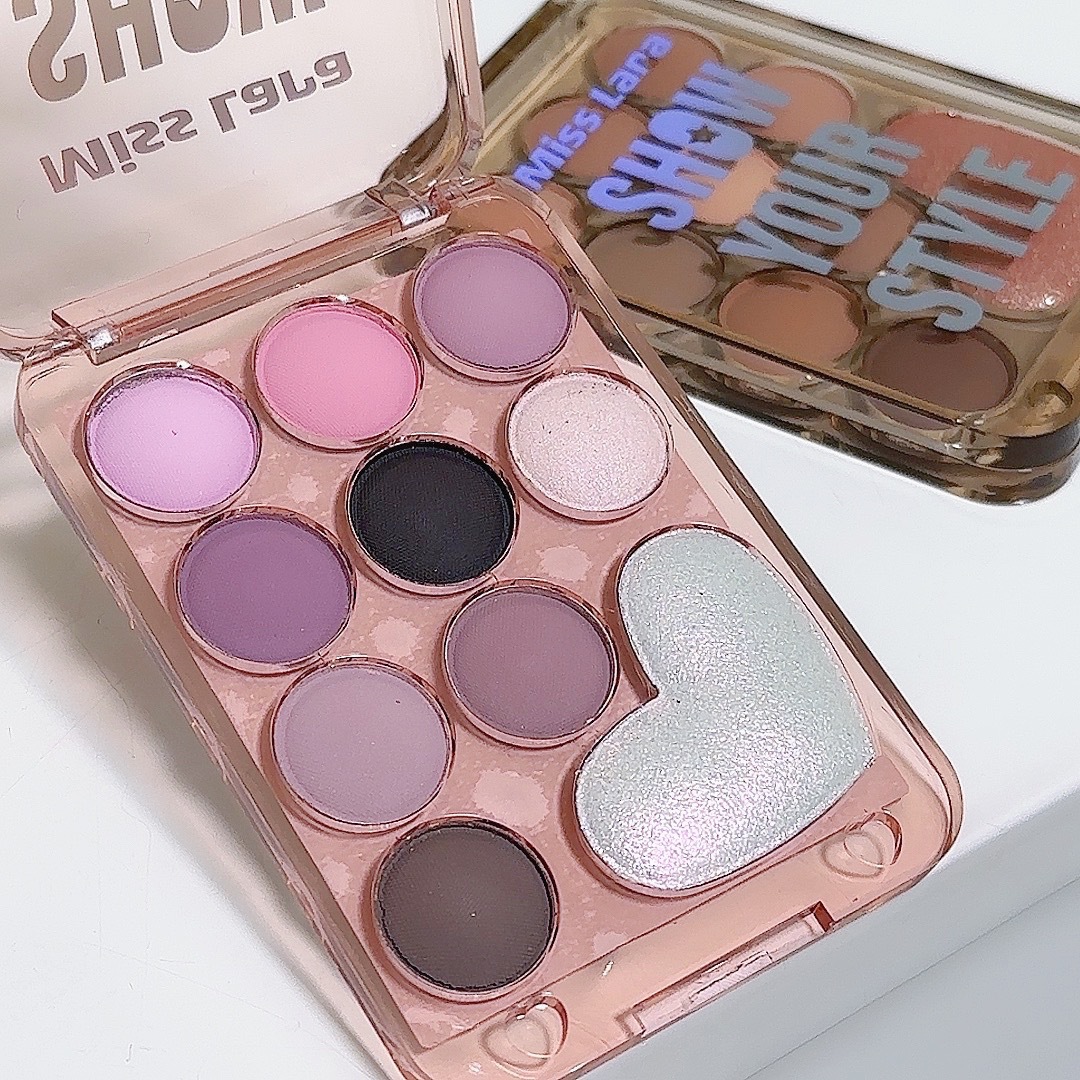 Transfronterizo Miss Lara amor diez colores de sombras de ojos de alto brillo en un disco mate parpadeante impermeable no es fácil quitar el maquillaje disco de sombras de ojos