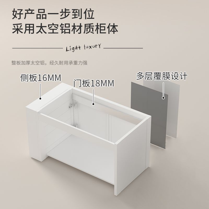 Espacio pequeño apartamento Baño de almacenamiento con armario lateral lavabo de cerámica integrado baño lavabo lateral combinación lavado