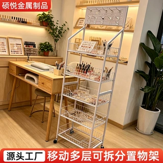 送至跨境多层分体置物架零食陈列架带轮移动展示架家用分体收纳架