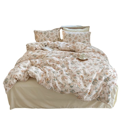 Ins Korean blog recommends four-piece pure cotton bedding set dormitory sheets and quilt cover three-piece bedding set