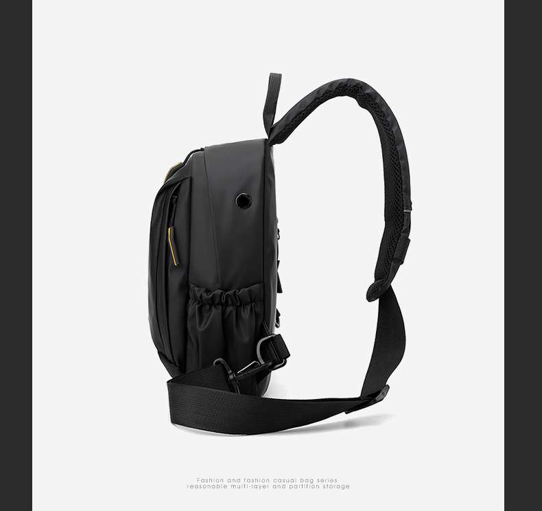 Cross-border waterproof bag, casual and fashionable crossbody bag, men's sports chest bag, multi-functional backpack, large-capacity single-shoulder bag undefined