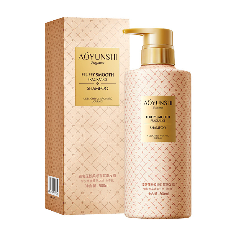 Aoyun Shizhen lujo suave, limpieza profunda y refrescante, champú perfumado, lavado y cuidado al por mayor.