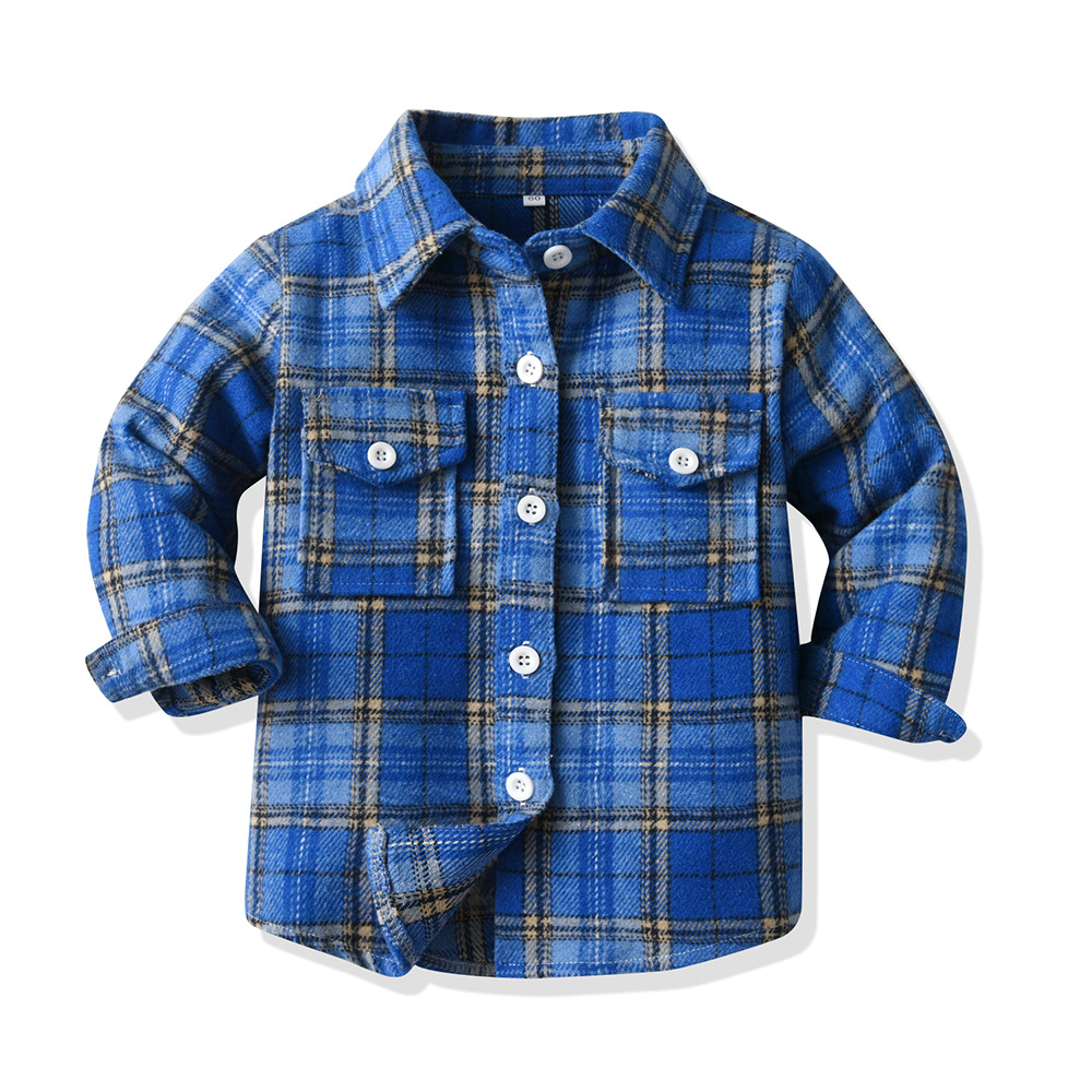 Casual Plaid Cotton Boys Outerwear display picture 3