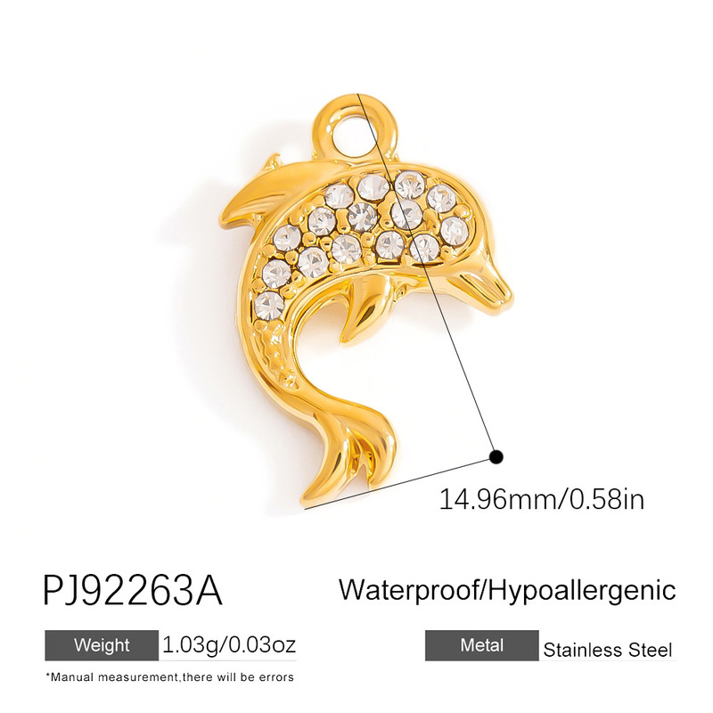 欧米風ステンレスDIYアクセサリーパーツ パール付きダイヤモンドオイルドロップオーシャン風ペンダント フルーツ・昆虫・星型アクセサリー|undefined
