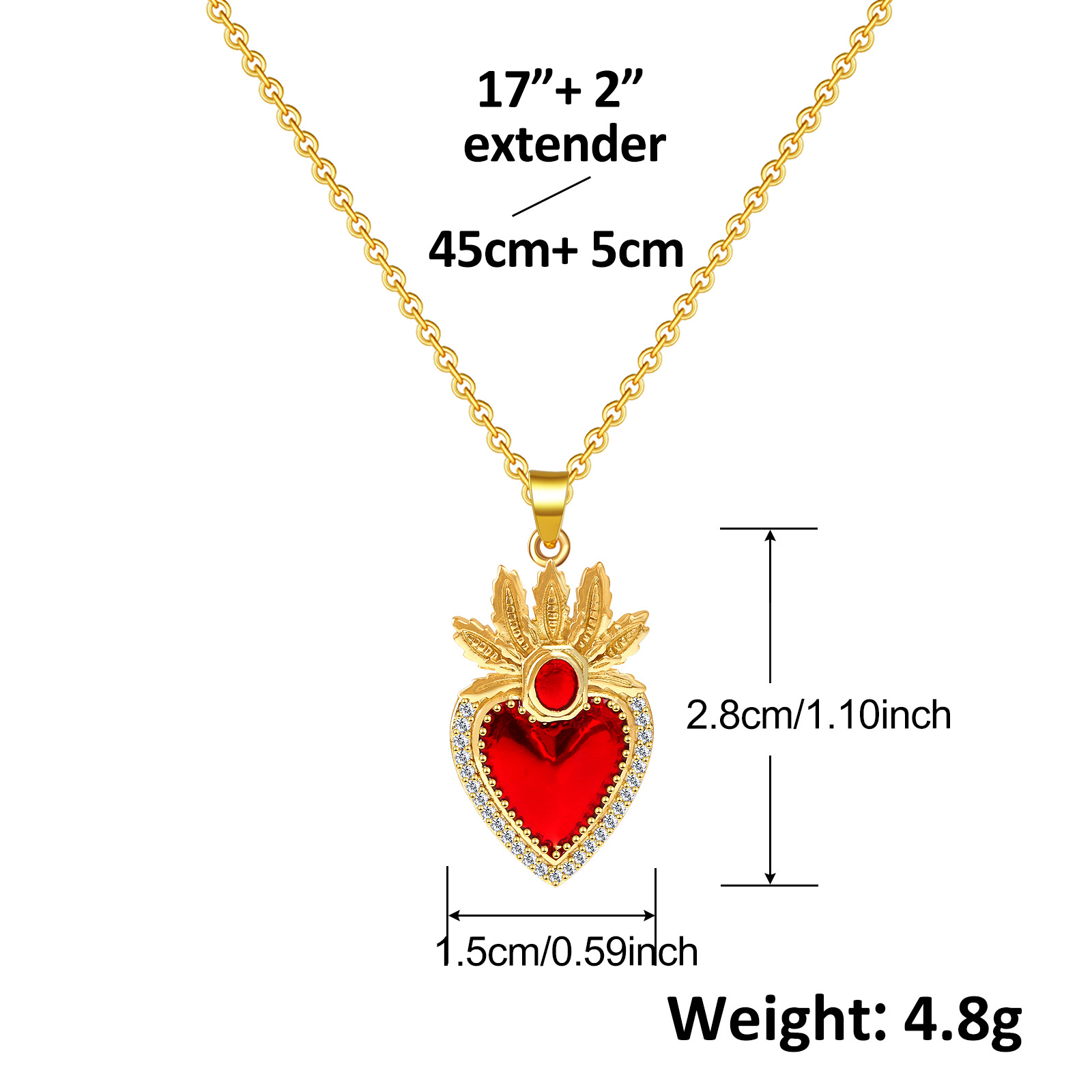 8g Weight Copper Pendant Material Zircon Inlay Material Pendant Necklace Classification Copper Chain Material 1 Piece Quantity Holiday, Daily Occasion Copper Material Heart Shape Pattern Women's Gender Inlay Design Retro Style Copper Retro Inlay Heart Shape Zircon Pendant Necklace 9