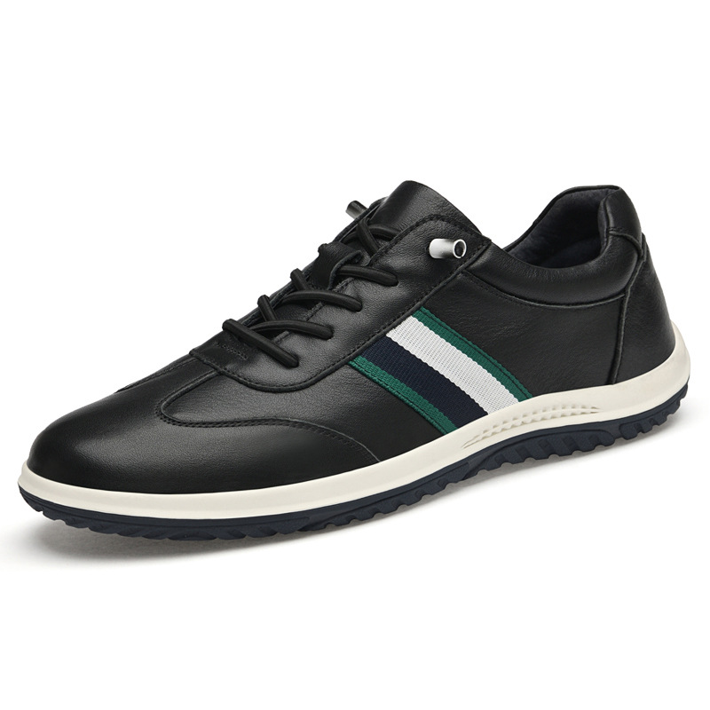Herr löparskor i läder ventilerande mjuk sula casual sneakers_voghion.com
