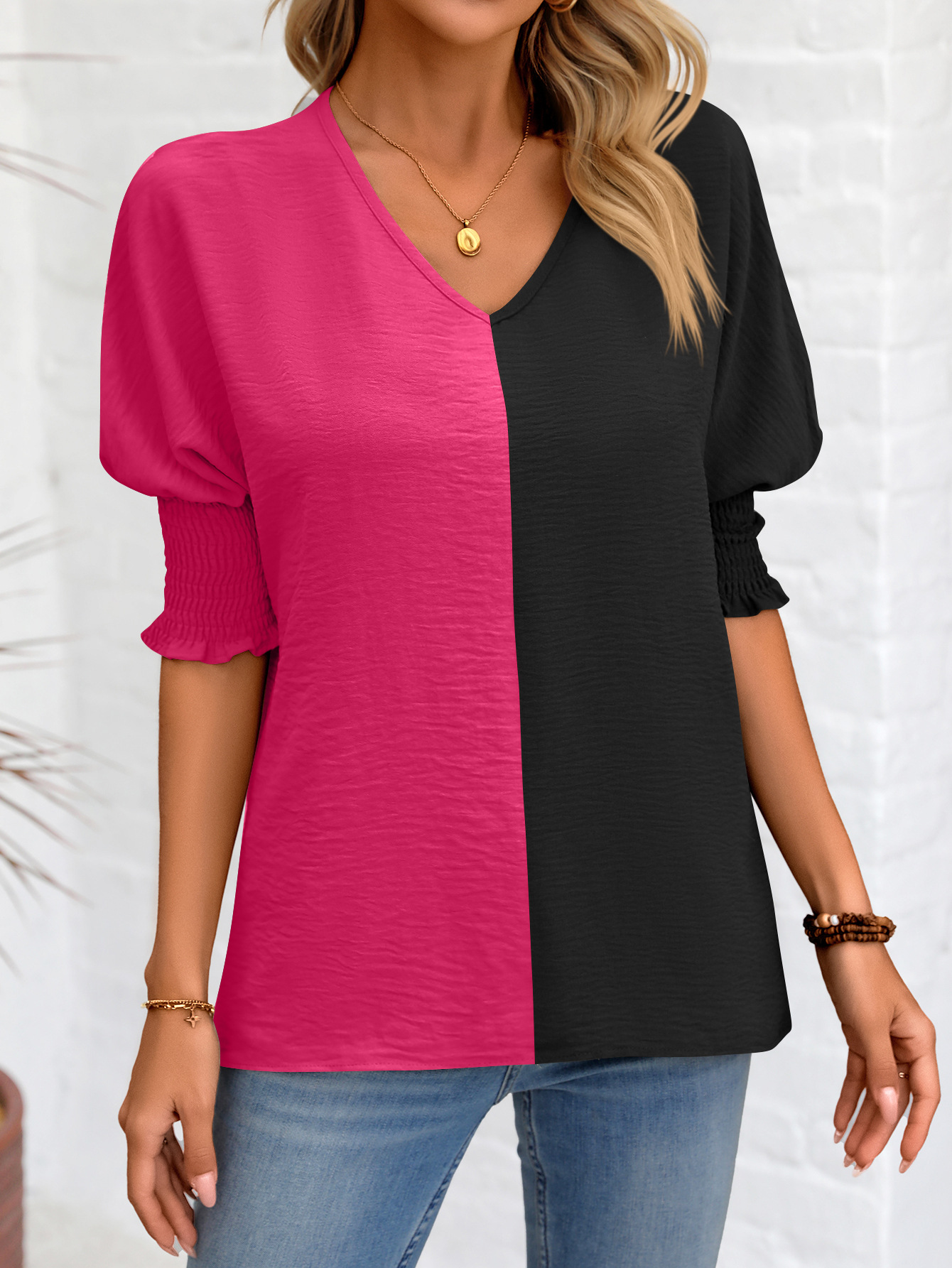 Women's T-shirt Short Sleeve T-Shirts Contrast Binding Streetwear Color Block display picture 22