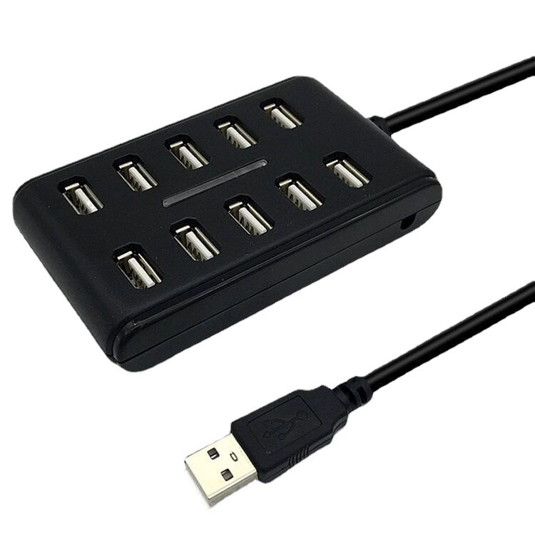 USB2.0HUB USB-разъёмный хаб, расширение док-станции, компьютер, один адрес, десять разъемов, десятичный разъём USB2.0HUB с переключателем