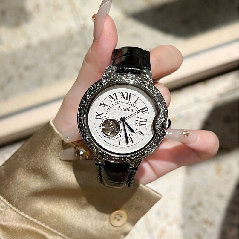 Bujiada Cross-Border Export French Women's Watch Waterproof Fashion Business Belt Mechanical Watch Customization
