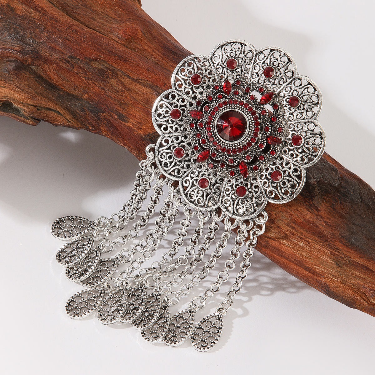 Vintage strass bloem kwast broche voor dames legering accessoire_voghion.com