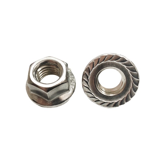 Flange nut stainless steel nut hexagonal anti-loosening screw nut serrated anti-slip stainless steel nut DIN6923